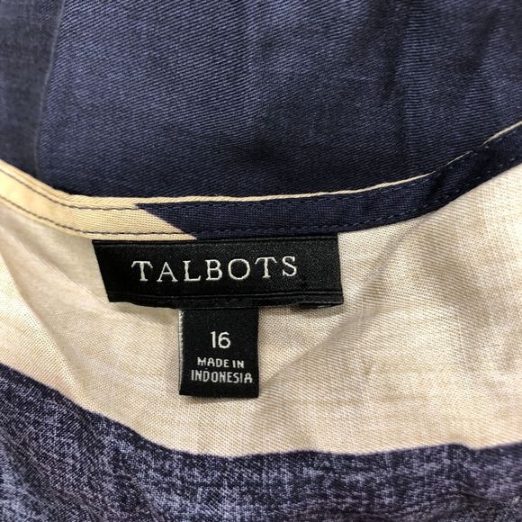 Talbots Women Short Sleeve Blouse Top Shirt Size 16 Tencel Lyocell B235 -9 - Picture 5 of 12